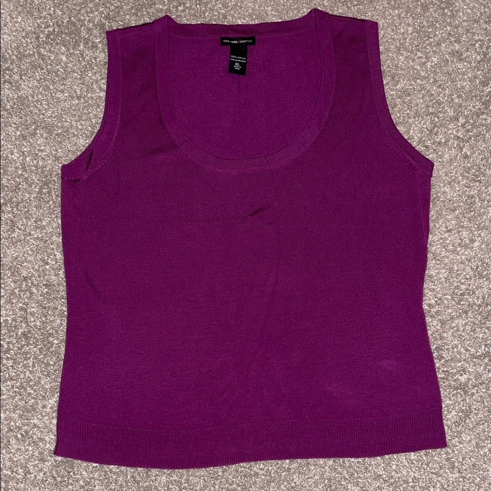 New York & Company Rich Purple Sweater Vest, XL